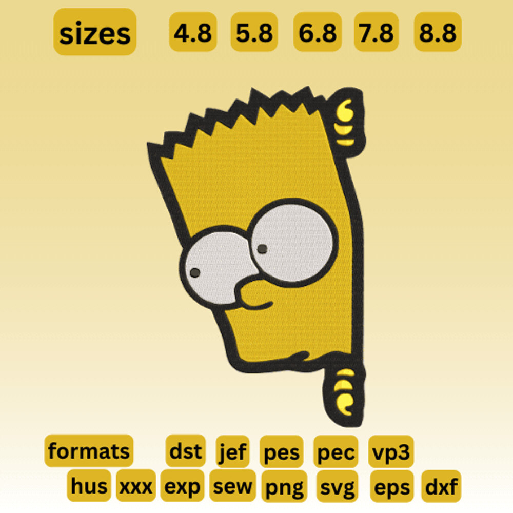 Bart Peek Design  Embroidery  Vector Art  Digital Download 0
