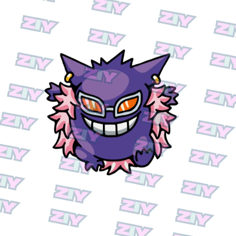 Gengar Pokemon X Doflamingo One Piece Embroidery Vector Art Digital Download 2