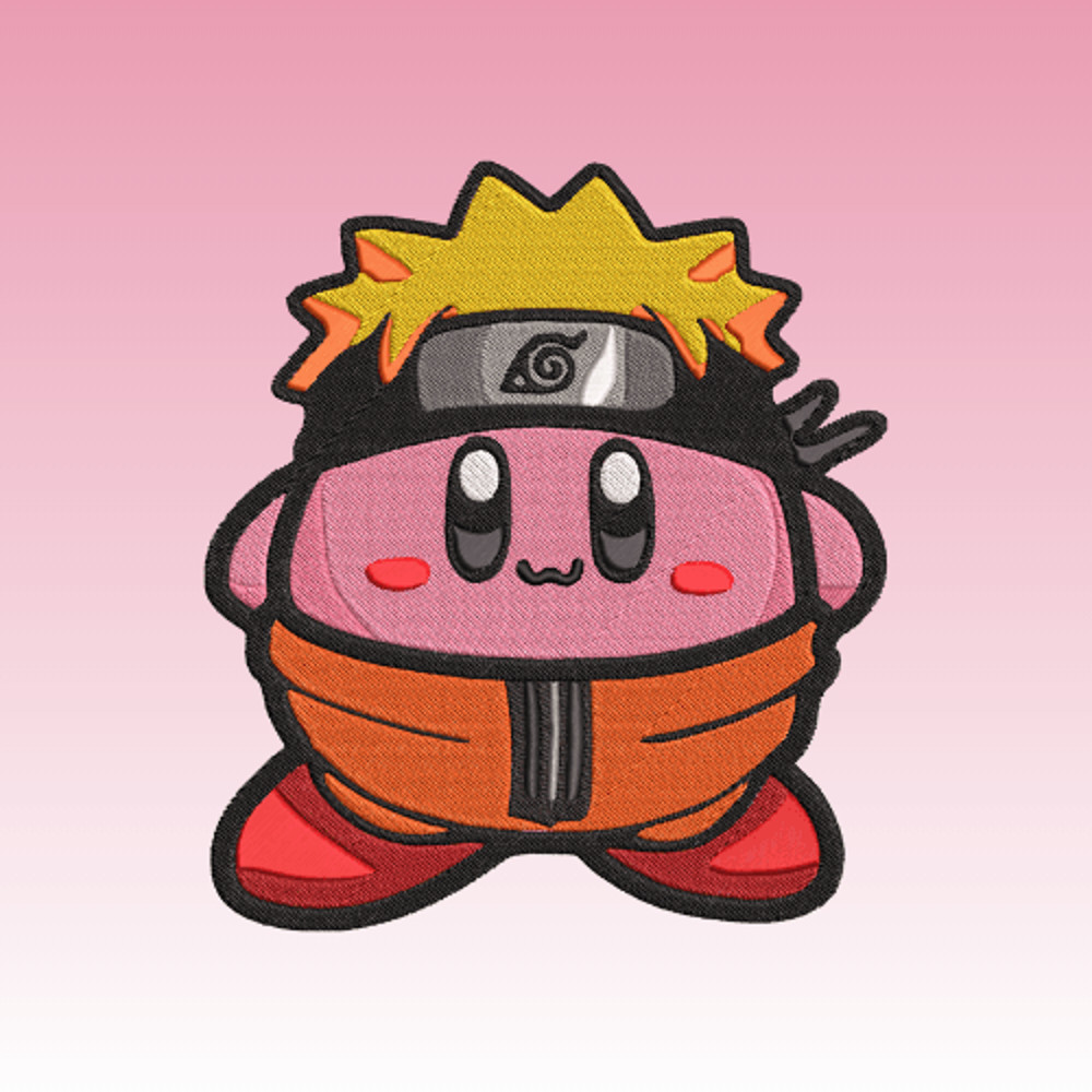 Kirby X Naruto  Embroidery  Vector Art  Digital Download 2