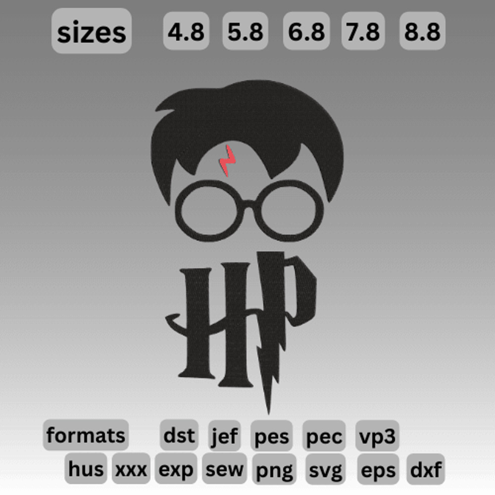Harry Potter Embroidery Vector Art Digital Download 0