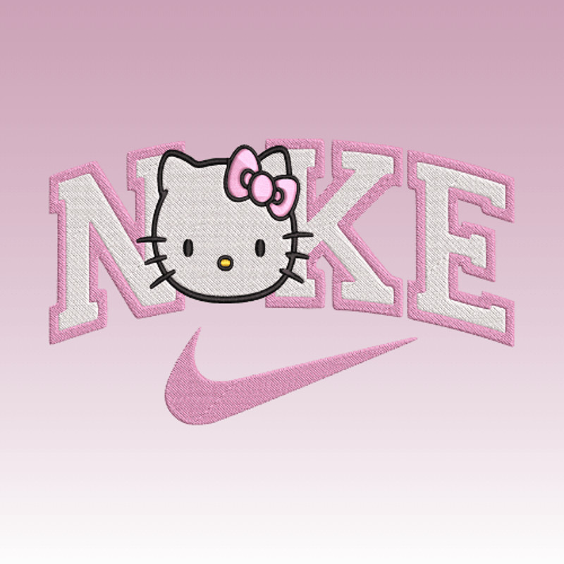 Hello Kitty Nike Style  Embroidery  Vector Art  Digital Download 1