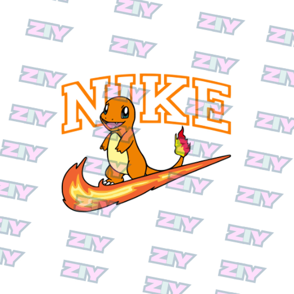 Pokemon Charmander Nike Style  Embroidery  Vector Art  Digital Download 2