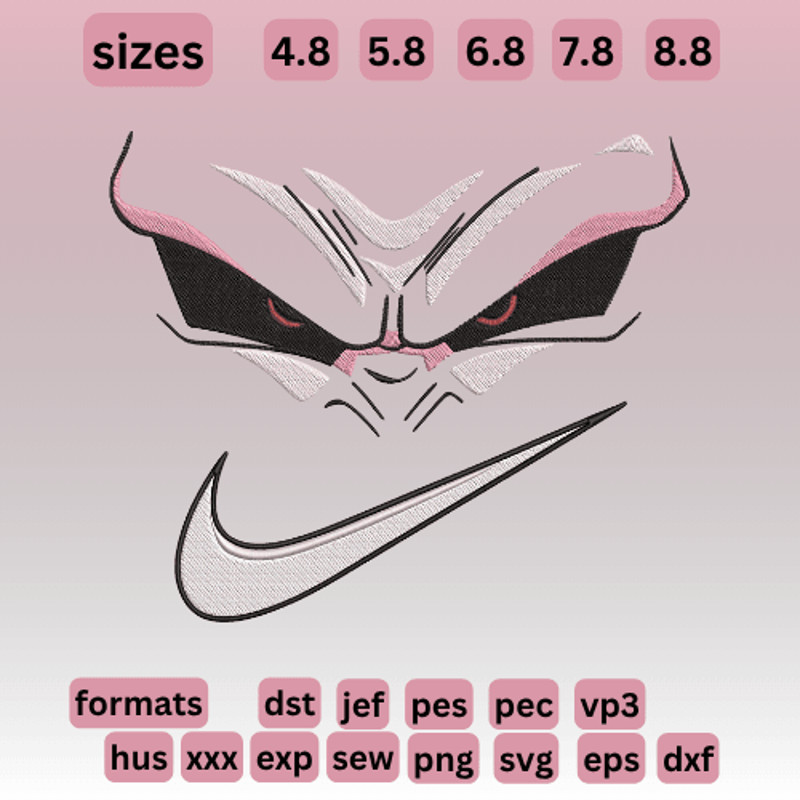 Dragon Ball Z Majin Buu Embroidery Vector Art Digital Download 0