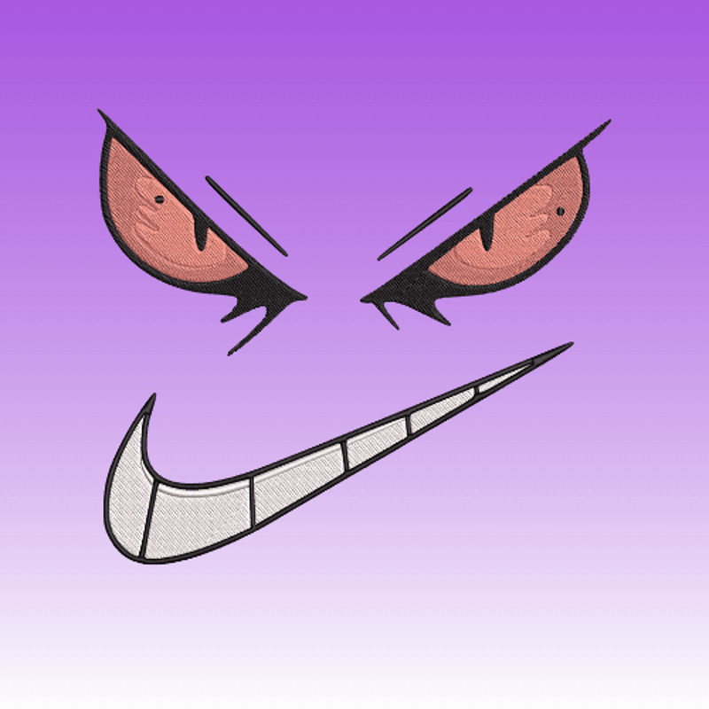 Gengar Pokemon Nike Style  Embroidery  Vector Art  Digital Download 1