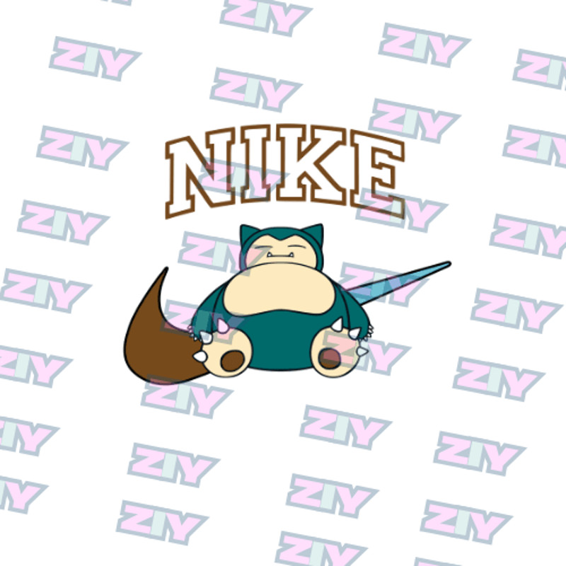Pokemon Snorlax Nike Style Embroidery Vector Art Digital Download 2