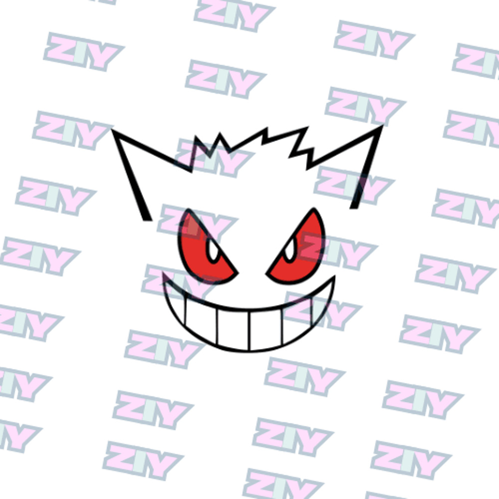 Pokemon  Gengar Face  Embroidery  Vector Art  Digital Download 2