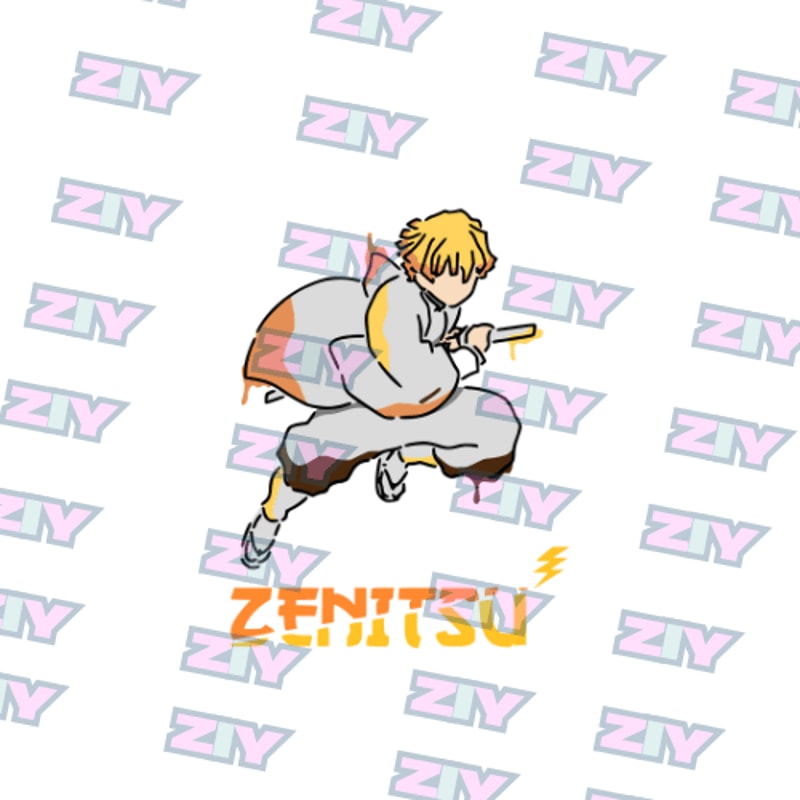Demon Slayer Zenitsu Agatsuma Embroidery Vector Art Digital Download 2
