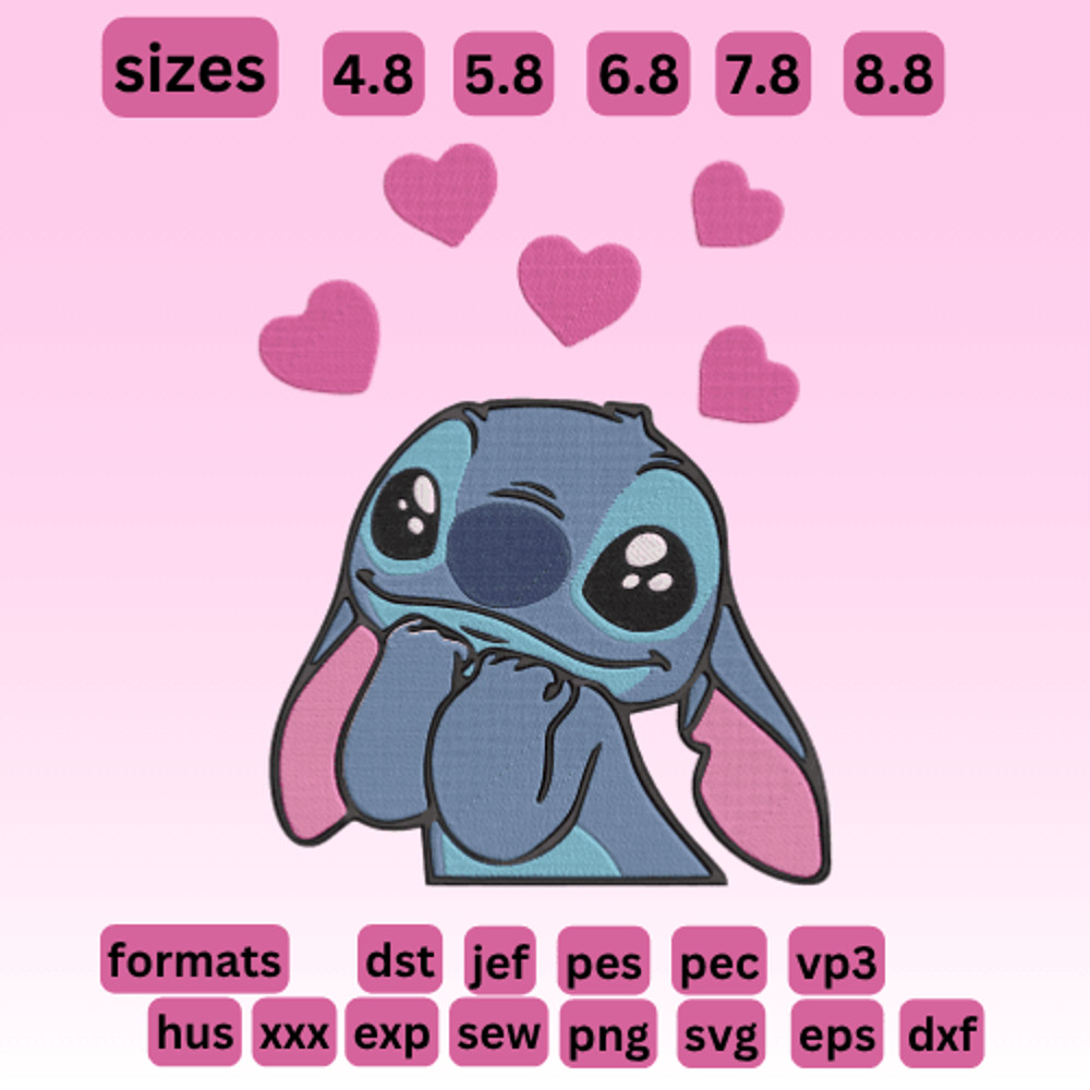 Stitch Love  Embroidery  Vector Art  Digital Download 0