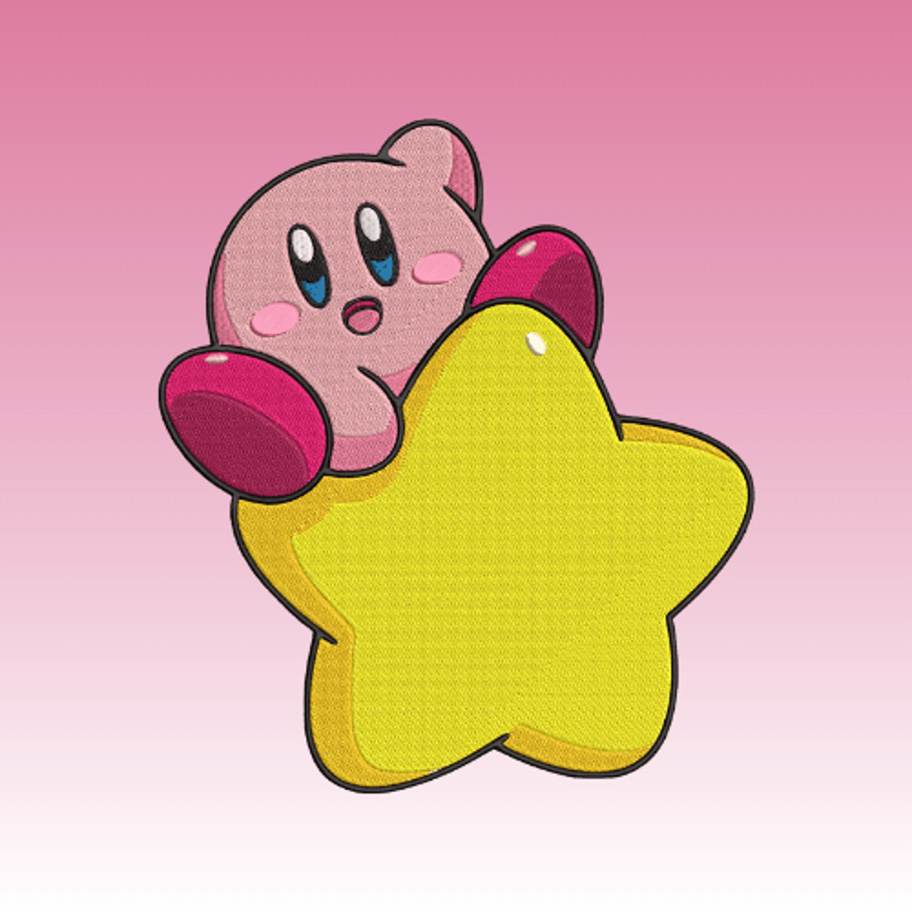 Kirby Star  Embroidery  Vector Art  Digital Download 1