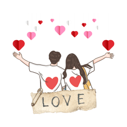 valentine cute couples digital svg file printable
