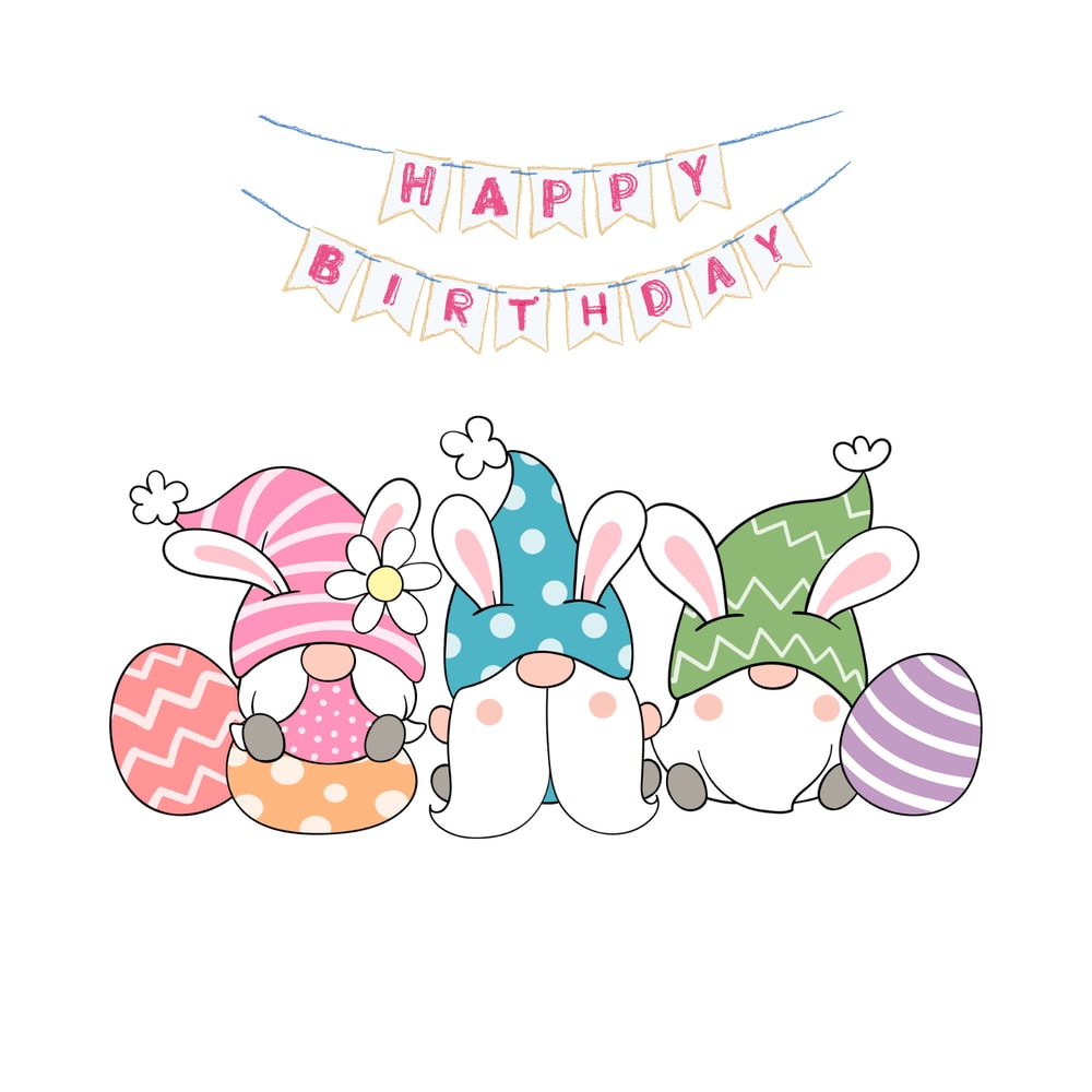 Handmade Birthday Gnome Cute Plush Gift With Party Hat Balloons 0