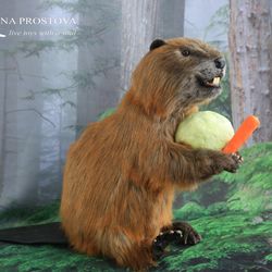 Beaver Boris realistic plush toy