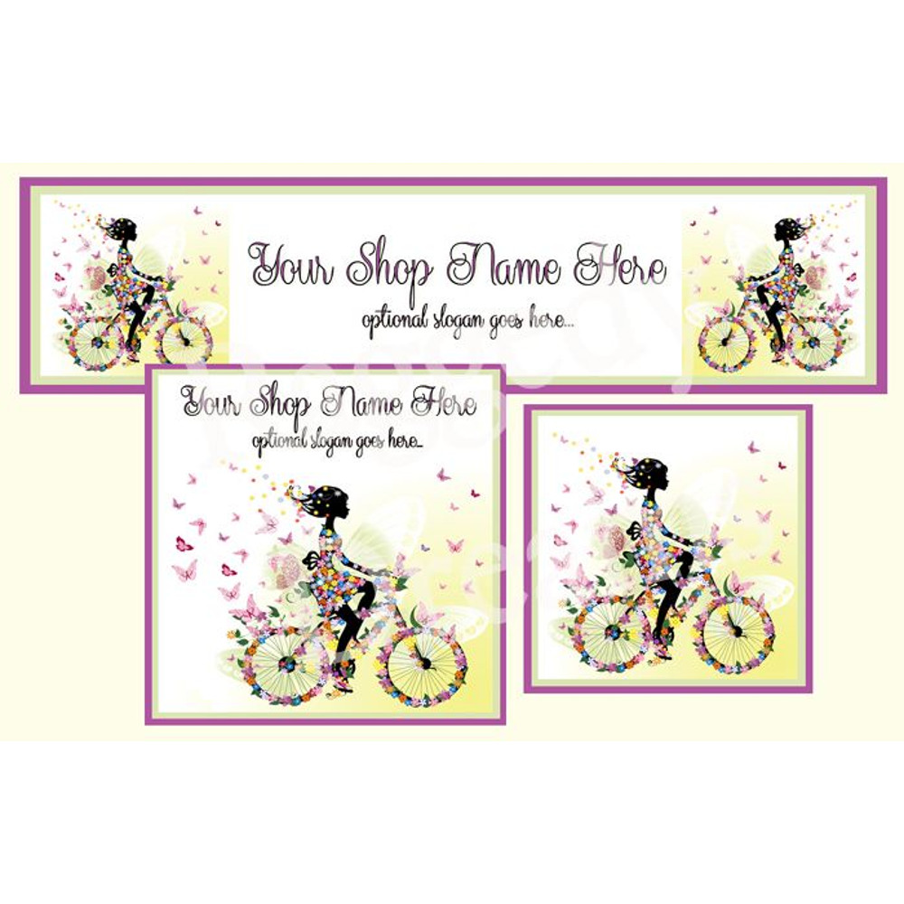 Uplift Store Banner  Boutique Design  Girl On Bicycle 0