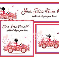 uplift store banner - boutique design - floral car