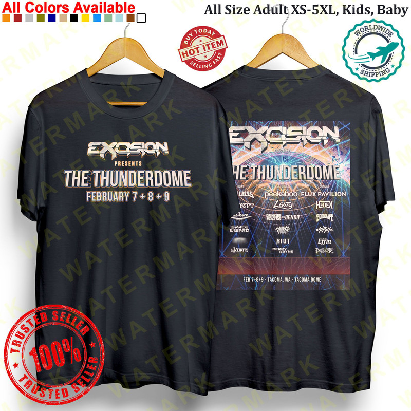 EXCISION PRESENTS THE THUNDERDOME MUSIC FESTIVAL 2025 TShirt Concert Album Shirt Adult S5XL 0
