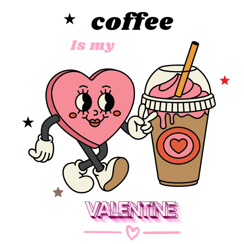Cute Valentines Day Coffee Clipart Bundle  Digital Download 0