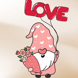 "love gnome forever | adorable valentine's day digital clipart"