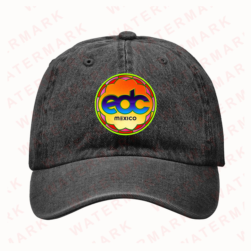 ELECTRIC DAISY CARNIVAL EDC MEXICO MUSIC FESTIVAL 2025 Denim Hat Cap 1 0