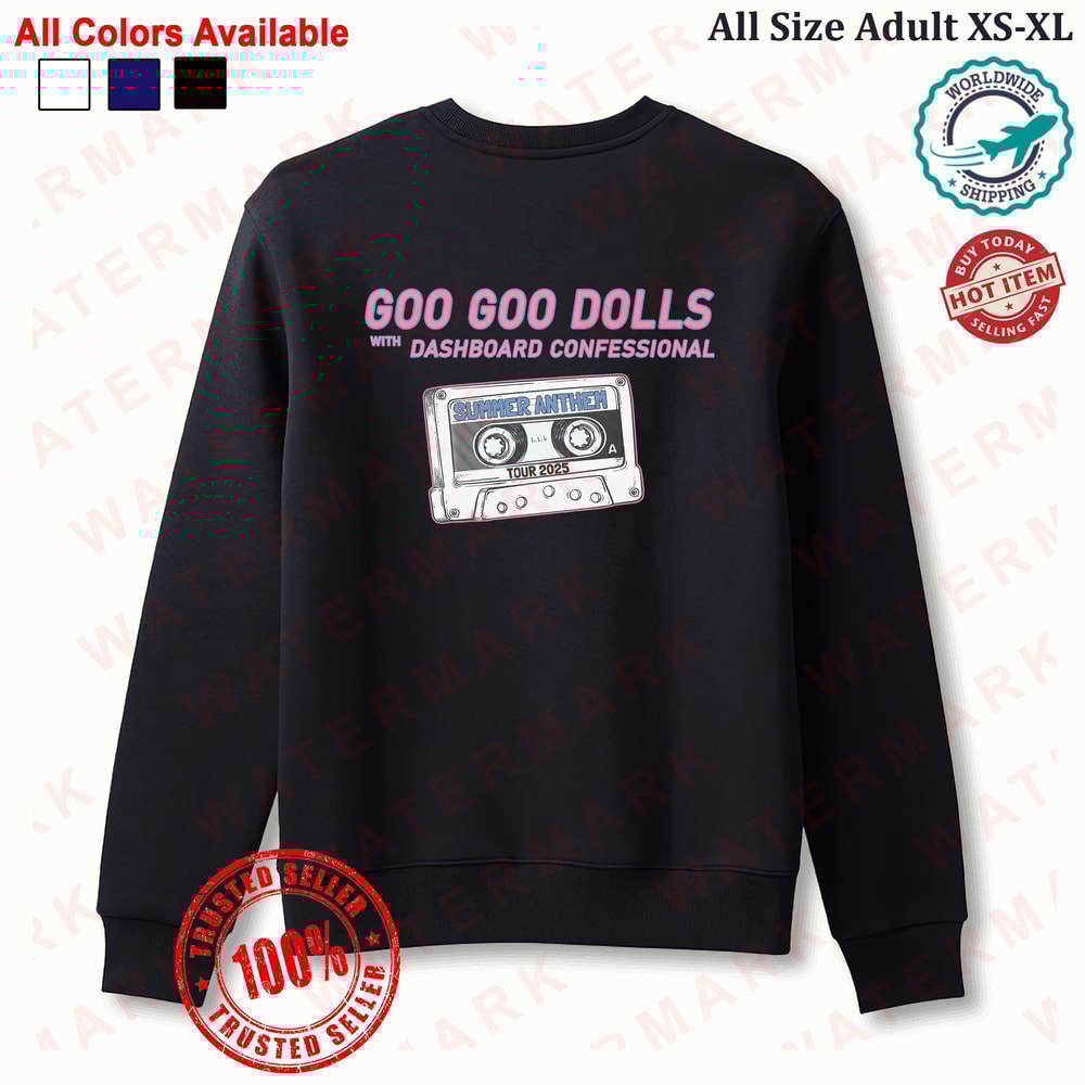 GOO GOO DOLLS WITH DASHBOARD CONFESSIONAL SUMMER ANTHEM TOUR 2025 Sweatshirt 0