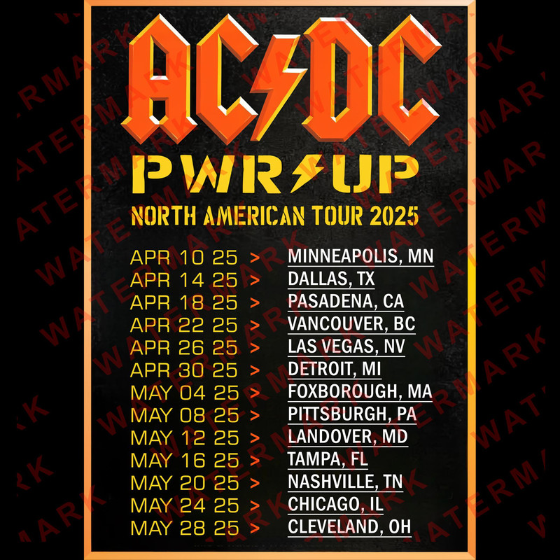 THE ACDC POWER UP NORTH AMERICAN TOUR 2025 Tshirt Concert Album Shirt Adult S5XL 1