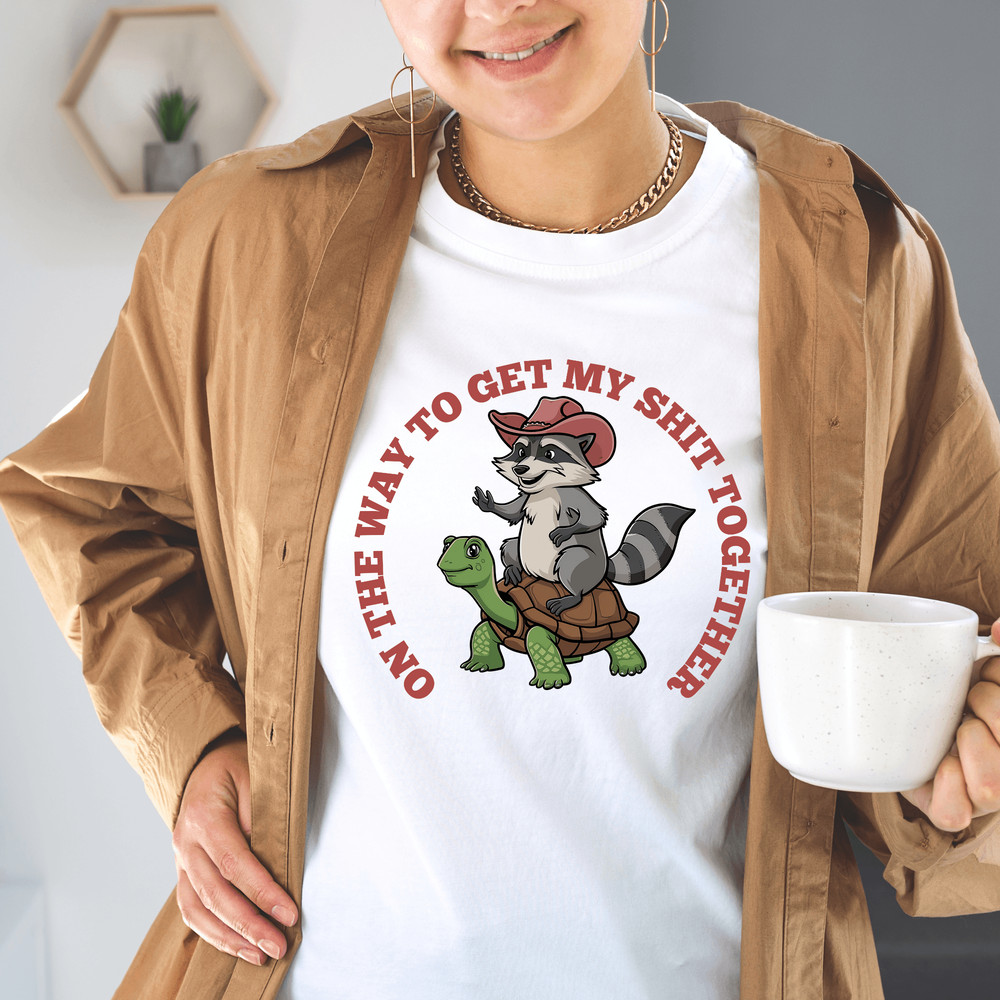 On The Way To Get My Shit Together Raccoon PNG Design Download PNG Sublimation Digital Download 0