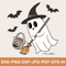 Ghost Witch SVG  Cute Halloween Ghost With Witch Hat  Spooky Fall Cricut Cut File  Kids Halloween C 0