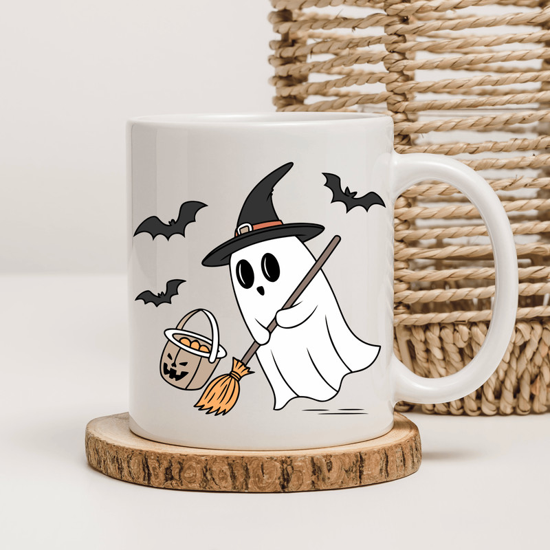 Ghost Witch SVG  Cute Halloween Ghost With Witch Hat  Spooky Fall Cricut Cut File  Kids Halloween C 3