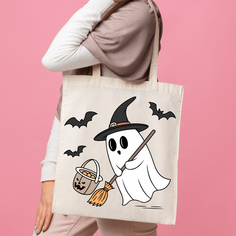 Ghost Witch SVG  Cute Halloween Ghost With Witch Hat  Spooky Fall Cricut Cut File  Kids Halloween C 4