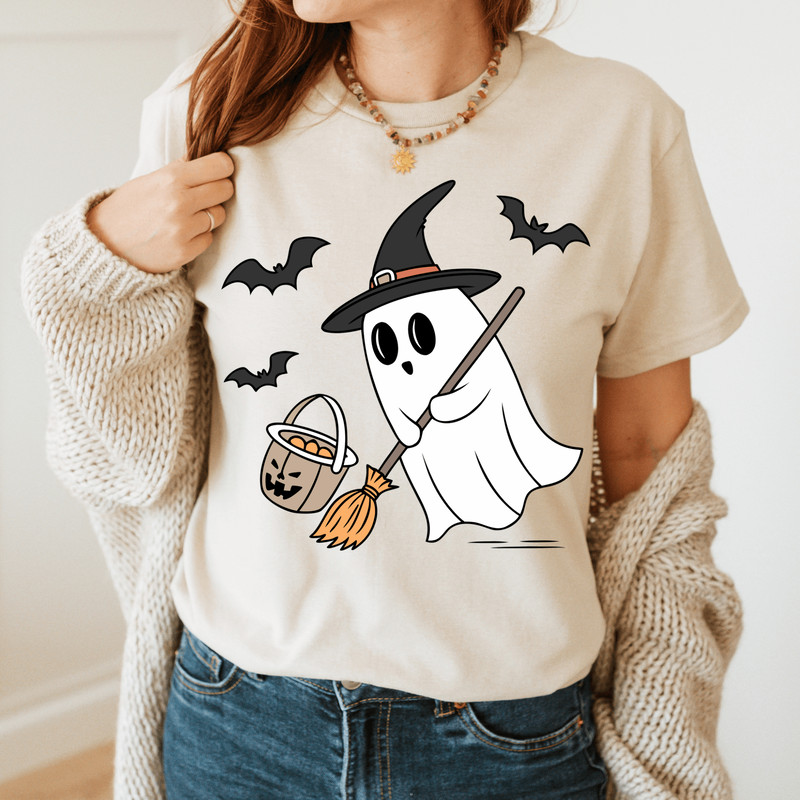 Ghost Witch SVG  Cute Halloween Ghost With Witch Hat  Spooky Fall Cricut Cut File  Kids Halloween C 5
