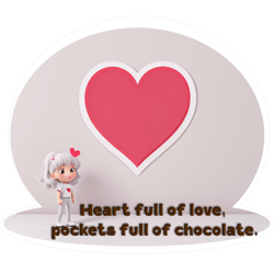 Valentine's day. Digital clipart. A digital sticker. Gift. Instant download.PNG sticker. Love and Chocolate Bliss