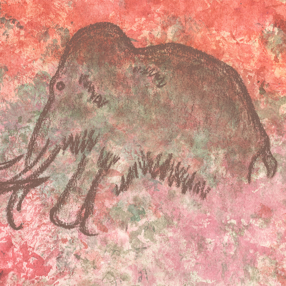 Drawing-of-a-prehistoric-hunters-is-a-modern-abstract-watercolor-drawing-on-paper-Painting-for-interior-as-a-gift-mammoth-hunting-by-prehistoric-man.jpg