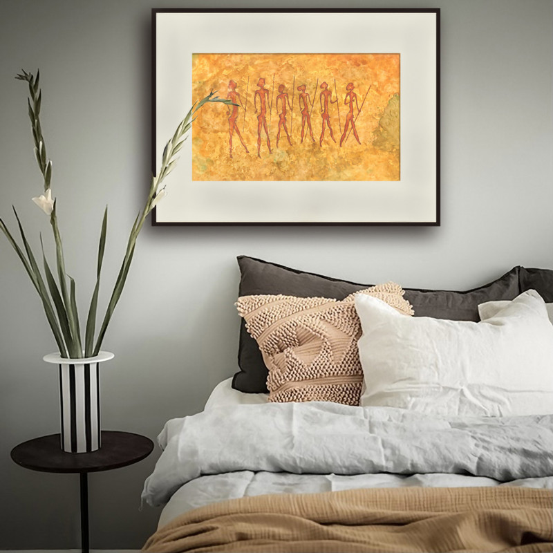 Drawing-of-a-prehistoric-hunters-is-a-modern-abstract-watercolor-drawing-on-paper-Painting-for-interior-as-a-gift-warriors-by-prehistoric-man.jpg