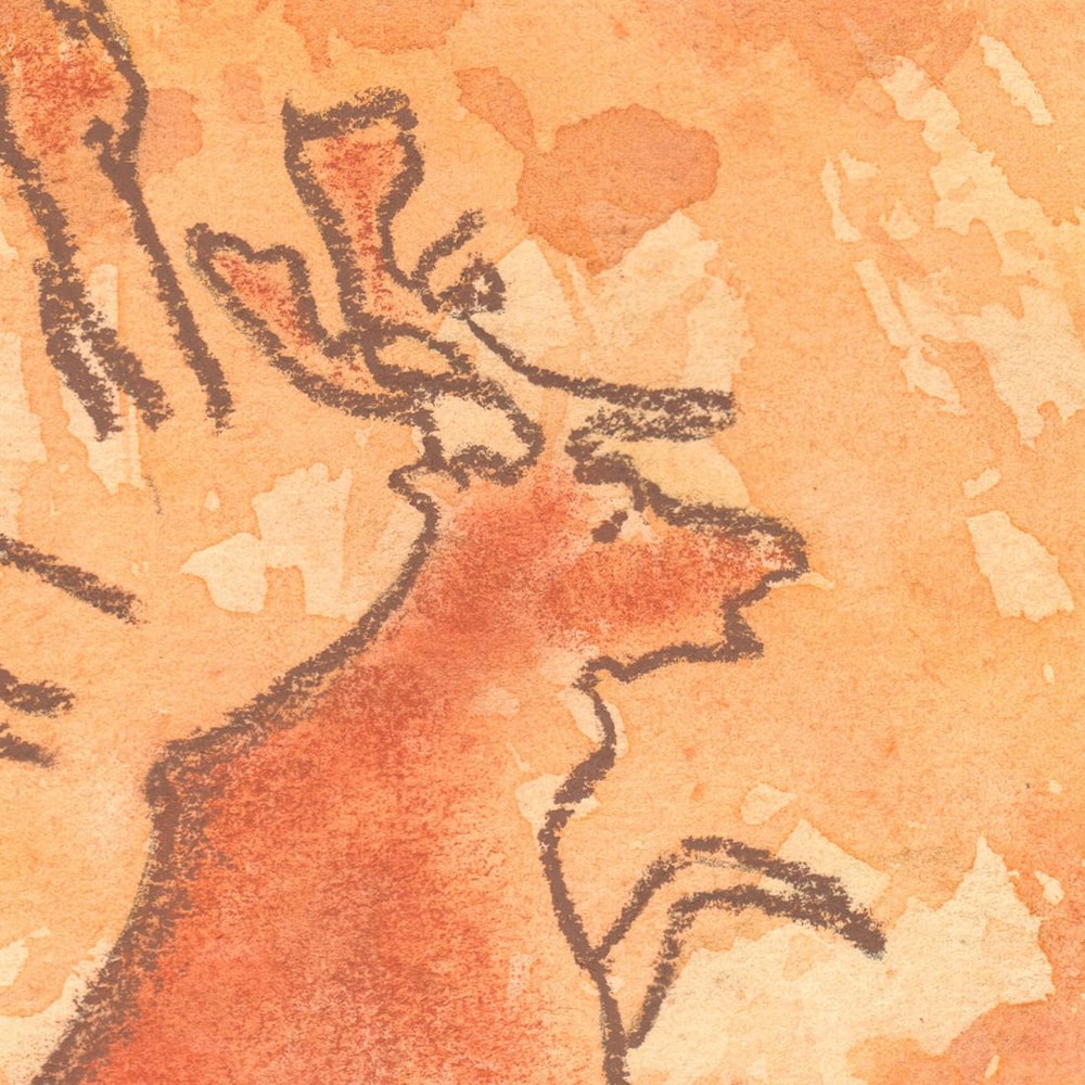 Modern Painting Interior Watercolor Painting Abstract Painting Pastel Drawing Prehistoric Man Art