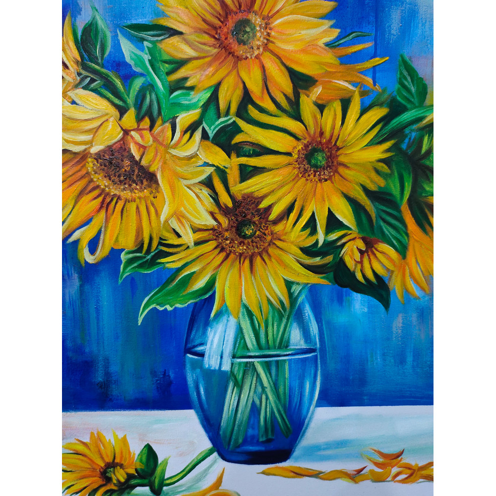 Sunflower Still Life Oil Painting 5