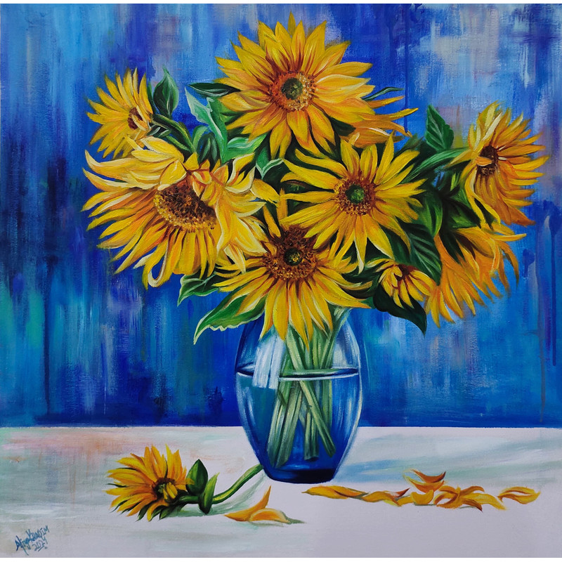 Sunflower Still Life Oil Painting 0