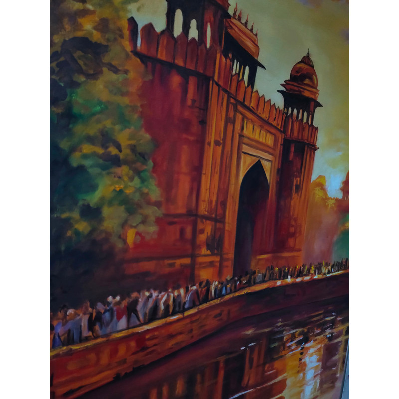 Landscape Oil Painting Lahore Fort 1