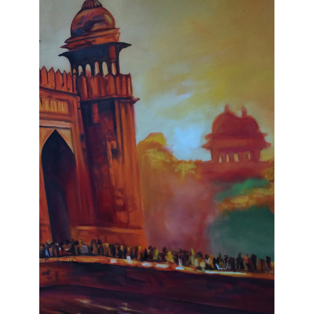 Landscape Oil Painting Lahore Fort 2