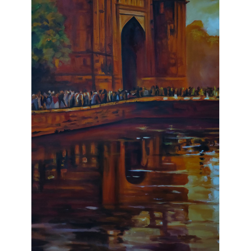 Landscape Oil Painting Lahore Fort 3