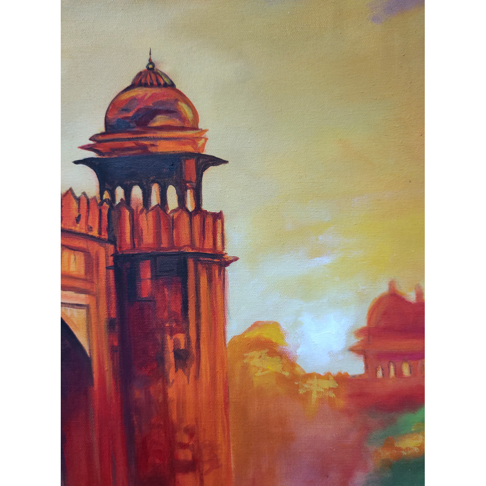 Landscape Oil Painting Lahore Fort 5