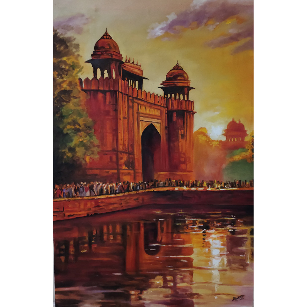 Landscape Oil Painting Lahore Fort 8