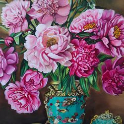 flower still life oil painting