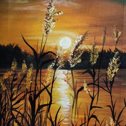 sun light on the field oil painting