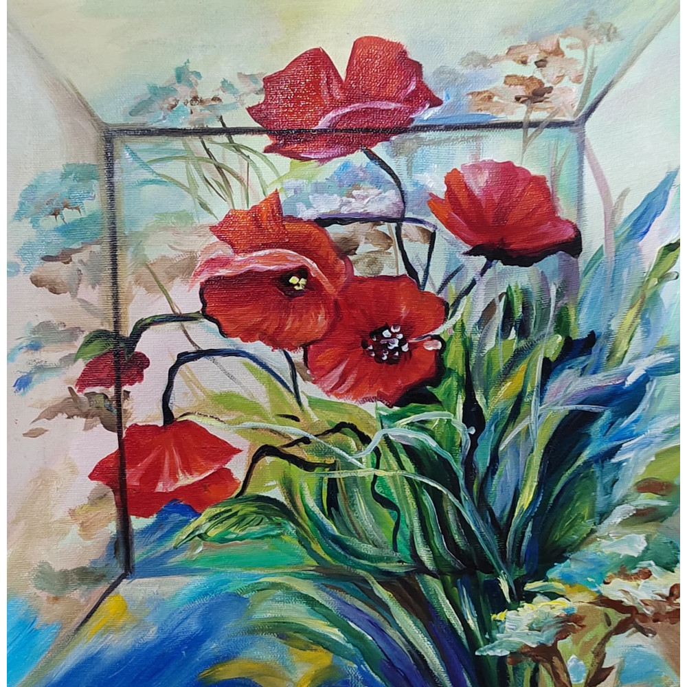 Red Flower Oil Painting 0