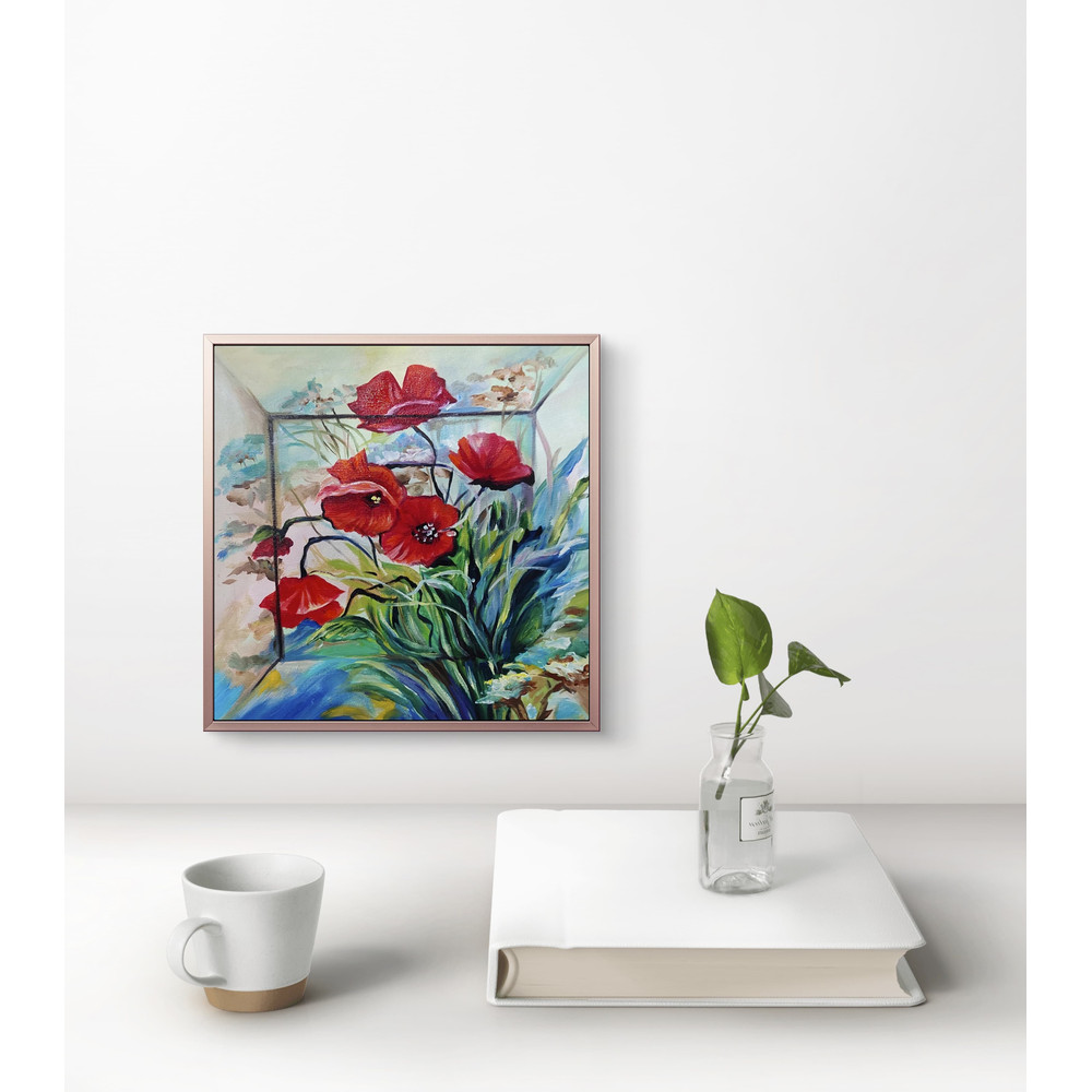 Red Flower Oil Painting 1