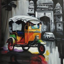 old city landscape oil painting