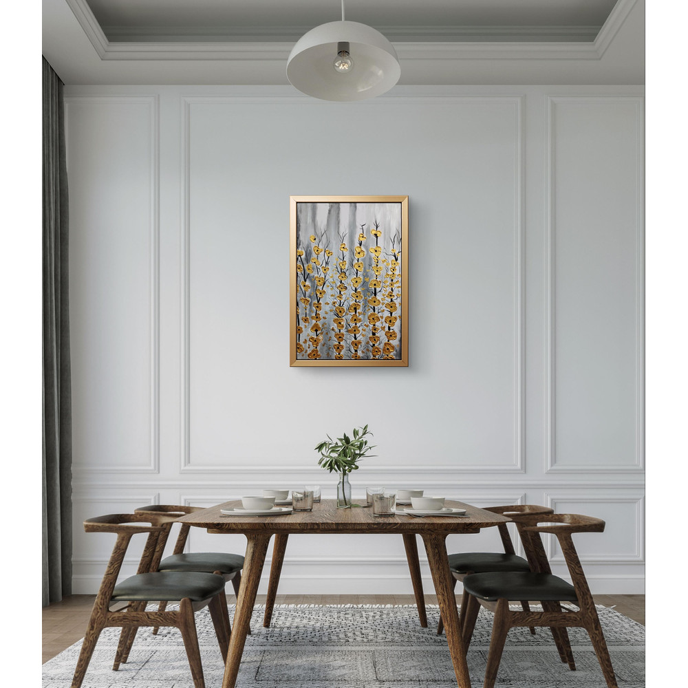 GOLDEN Flowers Moderan Art Oil Painting 4