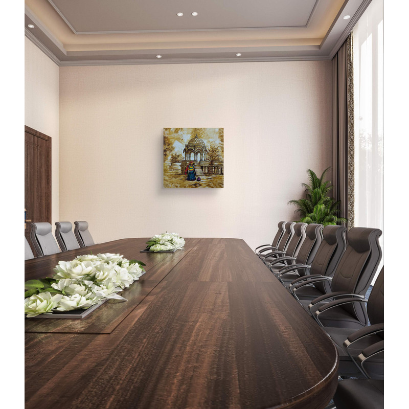 Lady In The Colorfull Dress Old Building Sight Oil Painting 1