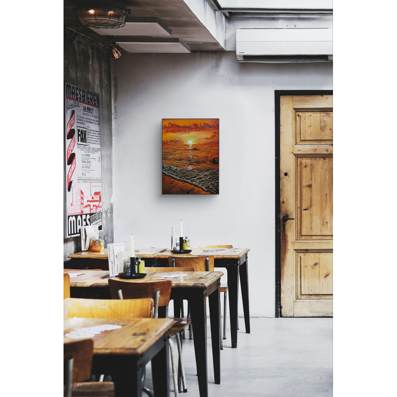 Orange Sun Light On The Ocean Side Oil Painting 1