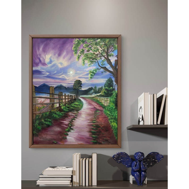 Village Road Landscape Oil Painting 0