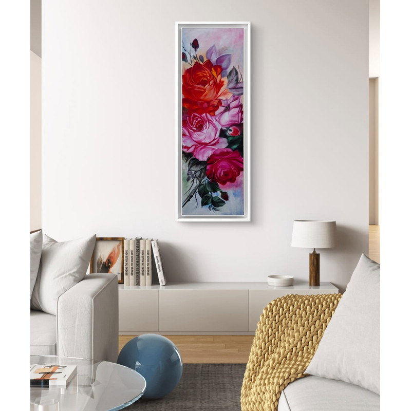 Red And Pink Roses Beautifull Taxtural Oil Painting 1